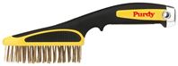 Purdy 140910100 Short Handle Wire Brush, Stainless Steel Bristle, 3 in W Brush, 11 in OAL, Black