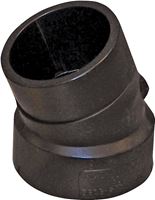 Canplas 102561BC Street Pipe Elbow, 1-1/2 in, Spigot x Hub, 22.5 deg Angle, ABS, Black