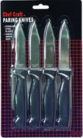 Chef Craft 20980 Paring Knife Set, Stainless Steel Blade, White Handle