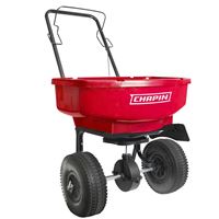 CHAPIN 81000A Residential Turf Spreader, 80 lb Capacity, Steel Frame, Poly Hopper, Pneumatic Wheel