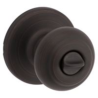 Kwikset 300CV 11PR CALRCS V1 Privacy Lockset, Cove Design, Knob Handle, Venetian Bronze, Universal Hand