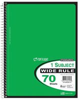 Top Flight WB70PF Series 4510816 Wide Rule Notebook, Micro-Perforated Sheet, 70-Sheet, Wirebound Binding, Pack of 24