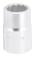 Vulcan MT-SM6021 Drive Socket, 21 mm Socket, 3/4 in Drive, 12-Point, Chrome Vanadium Steel, Chrome