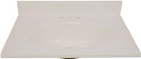 Foremost BS-1925 Vanity Top, 25 in OAL, 19 in OAW, Marble, Bone, Countertop Edge