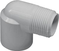 IPEX 435505 Pipe Elbow, 2 x 2 in, Slip x MPT, 90 deg Angle, PVC, White, SCH 40 Schedule, 280 psi Pressure