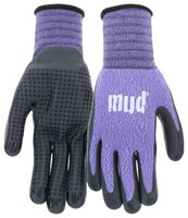 Mud MD31011V-W-SM Coated Gloves, Womens, S/M, Knit Cuff, Nitrile Coating, Violet