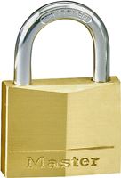 Master Lock 130D Padlock, Keyed Different Key, 3/16 in Dia Shackle, Steel Shackle, Solid Brass Body, 1-3/16 in W Body