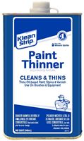 Klean Strip QKPT94003 Paint Thinner, Liquid, Free, Clear, Water White, 1 qt, Can