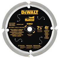 DeWALT DWA3193PCD/DW3193 Circular Saw Blade, 7-1/4 in Dia, 5/8 in Arbor, 4-Teeth, Polycrystalline Cutting Edge