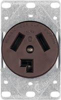 Eaton Cooper Wiring 38B-BOX Power Receptacle, 3 -Pole, 125/250 V, 30 A, NEMA: NEMA 10-30R, Brown