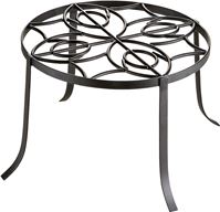 Landscapers Select W52873-3L Planter Stand, 12 in OAW, 8-1/2 in OAH, Iron, Black, Powder-Coated