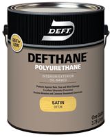 PPG Defthane 025-01 Polyurethane, Satin, Liquid, Amber, 1 gal, Can, Pack of 4