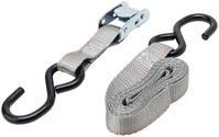 Keeper 89715-10 Tie-Down, 1 in W, 6 ft L, Polyester, Gray, 400 lb, S-Hook End Fitting, Pack of 12