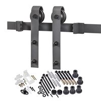 Renin BD102K-09600-MB Bent Strap Barn Door Hardware Kit, 96 in L Track, Steel, Matte, Wall, For: Barn Door