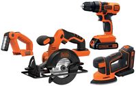 Black+Decker BD4KITCDCMSL Combination Tool Kit, Battery Included, 20 V, Lithium-Ion