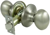 ProSource TYLP30V-PS Passage Knob, Metal, Satin Nickel, 2-3/8 to 2-3/4 in Backset, 1-3/8 to 1-3/4 in Thick Door