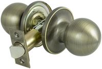 ProSource T3830V-PS Passage Knob, Metal, Antique Brass, 2-3/8 to 2-3/4 in Backset, 1-3/8 to 1-3/4 in Thick Door