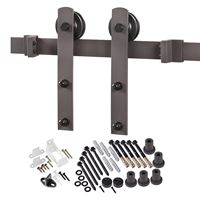 Renin BD100K-07800-BR Straight Strap Barn Door Hardware Kit, 78-3/4 in L Track, Steel, Bronze, Wall, For: Barn Door