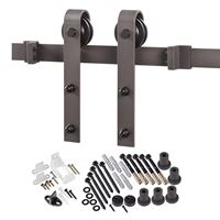 Renin BD102K-07800-BR Bent Strap Barn Door Hardware Kit, 78-3/4 in L Track, Steel, Bronze, Wall, For: Barn Door