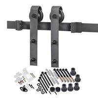 Renin BD102K-07800-MB Bent Strap Barn Door Hardware Kit, 78-3/4 in L Track, Steel, Matte, Wall, For: Barn Door