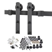 Renin BD100K-07800-MB Straight Strap Barn Door Hardware Kit, 78-3/4 in L Track, Steel, Matte, Wall, For: Barn Door