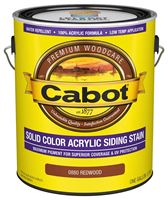 Cabot 800 Series 140.0000880.007 Solid Color Siding Stain, Natural Flat, Redwood, Liquid, 1 gal, Can, Pack of 4