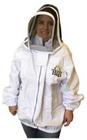 Harvest Lane Honey CLOTHSJXL-102 Beekeeper Jacket with Hood, XL, Zipper, Polycotton, White