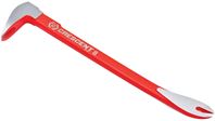 Crescent CODE RED Series MB8 Pry Bar, 8 in L, Ground Tip, Steel, Red, 3-1/4 in W