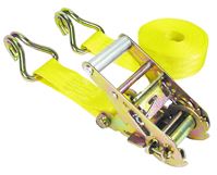 Keeper 89519 Tie-Down, 1-3/4 in W, 15 ft L, Yellow, 1666 lb Working Load, Double J-Hook End, Pack of 4