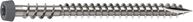 Camo 0367158GS Deck Screw, #10 Thread, 2-1/2 in L, Reverse Upper Thread, Trim Head, Star Drive, Sharp, Type-17 Point