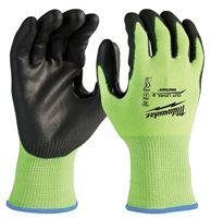 Milwaukee 48-73-8921 Dipped Gloves, Breathable, Lightweight, Unisex, M, Thumb Patch Thumb, Knit Cuff, Polyester Glove