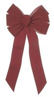 Holidaytrims Glittered Velvet Bow, 12 in x 26 in, Burgundy, Pack of 36