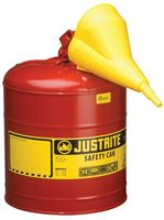 Justrite 7150110 Safety Can, 5 gal, Steel, Red