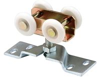 Prime-Line N 7410 Door Roller, 1 in Dia Roller, 1-3/16 in W Roller, Steel, 4-Roller, 80 lb, Top Mounting