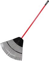 BULLY Tools 92630 Leaf Rake, Poly Tine, 26-Tine, Fiberglass Handle, 41 in L Handle