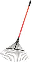 BULLY Tools 92312 Thatching and Leaf Rake, Steel Tine, 24-Tine, Fiberglass Handle, 50 in L Handle