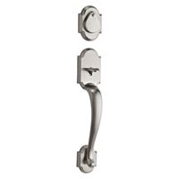 Kwikset 98001-378 Handleset, 1 Grade, Satin Nickel, 2-3/8 x 2-3/4 in Backset, KW1 Keyway, 1-3/4 in Thick Door