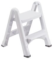 Rubbermaid EZ-Step Series FG420903WHITE Folding Step Stool, 25 in H, White