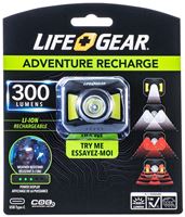 Life+Gear 41-3919 USB Rechargeable Headlamp, 850 mAh, Lithium-Ion, Rechargeable Battery, COB LED Lamp, 300