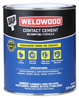 DAP 25312 Contact Cement, Gel, Strong Solvent, Tan, 1 qt, Can