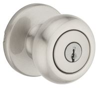 Kwikset 400CV 15 K3 V1RCAL Entry Knob, Knob Handle, Satin Nickel, Zinc, K3 Keyway, 3 Grade, Universal Hand, Pack of 3