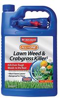 BioAdvanced 704130A Weed and Crabgrass Killer, Liquid, Black/Brown, 1 gal Bottle