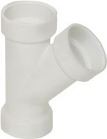 Canplas 192301L Pipe Wye, 1-1/2 in, Hub, PVC, White, SCH 40 Schedule