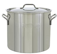 Bayou Classic 1430 Brew Kettle, 7.5 gal, Stainless Steel, Silver, Welded Handle