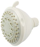 Boston Harbor Shower Head, 1.75 (6.6) 80 gpm (L/MIN) psi, 1/2-14 NPT Connection, Threaded, 3-Spray Function, White