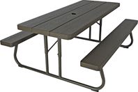 Lifetime Products 60110 Picnic Table, 30 in W, 72 in D, 29 in H, HDPE Table, Foldable