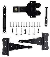 KIT GATE T-HINGE LTCH DECO BLK