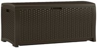 Suncast DBW7300 Wicker Deck Box, 46 in W, 21-1/2 in D, 22-1/2 in H, Resin, Java