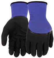 West Chester 93056/M Gloves, Mens, M, Elastic Knit Wrist Cuff, Nitrile Coating, Polyester Glove, Black/Blue