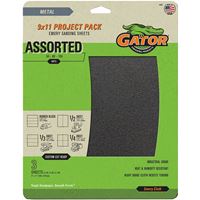 Gator 4447 Sanding Sheet, 11 in L, 9 in W, Emery Abrasive, Cloth Backing